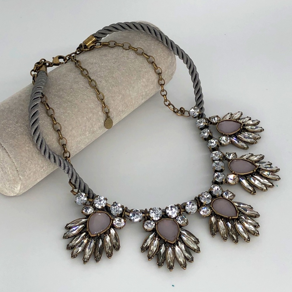 Grey and Rhinestone Fun Necklace